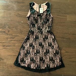 NWT XS black lace dress